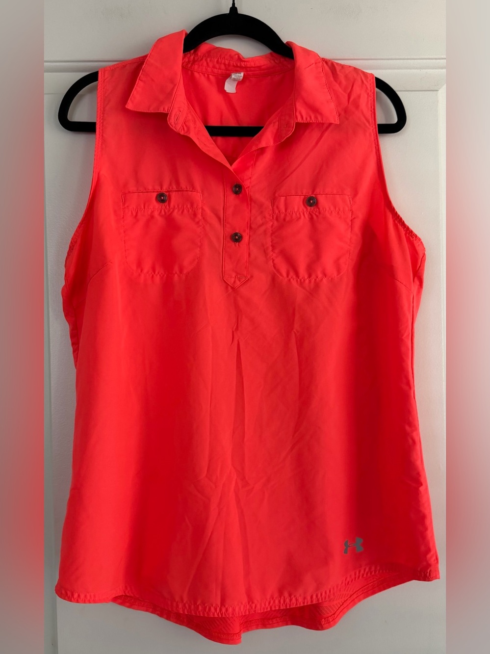 Under Armour Women's Vibrant Coral/Orange Sleeveless Polo Top